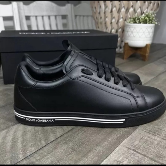 Dolce & Gabbana Other - Dolce & Gabbana Black Leather Roma Lace Up Men Size 10